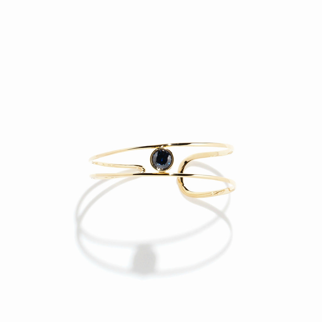 モアサナイト・ダブルラインバングル・ラウンドカット・シャンパンカラー（MS-BA-24-0003）｜527