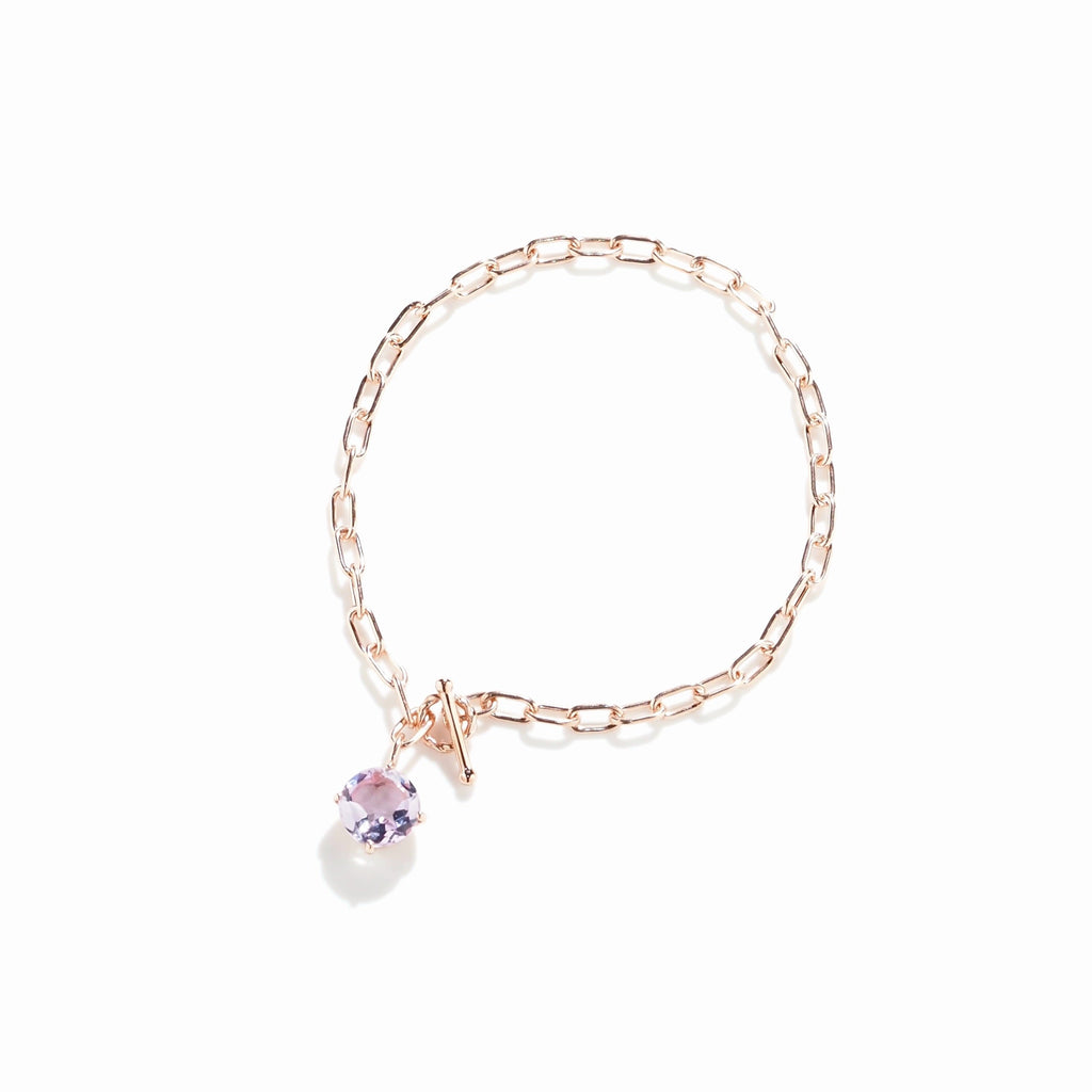 ピンクアメジスト・マンテルブレスレット・スターラウンドカット・ピンクゴールド（MS-BR-25-0005）｜497