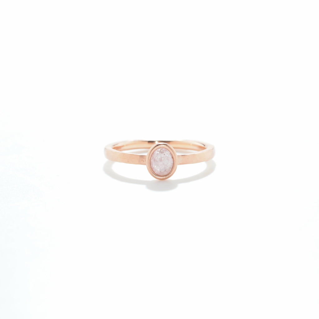 ピンクダイヤモンド・槌目ポットリング・ピンクゴールド（マット）（MS-RI-25-0027）｜506