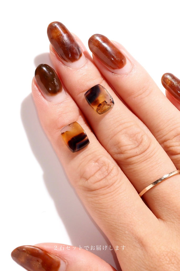 モンタナアゲート・レクタングルカット	①2.57ct・｜②2.69ct・10.5*8.5mm	アメリカ産