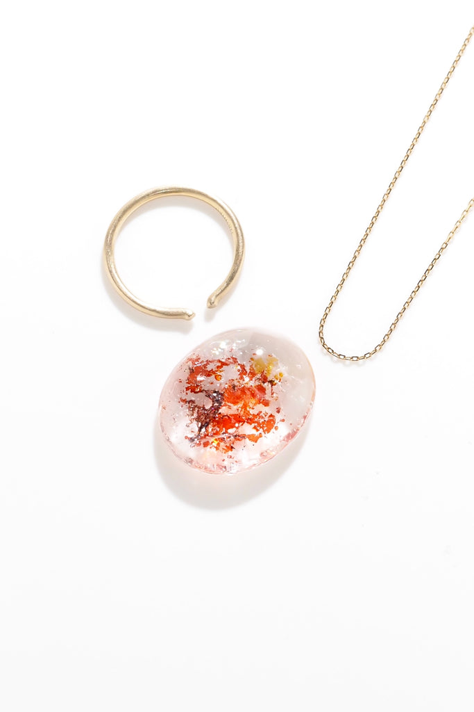 ジュエリースタジオMASHIROのルース（宝石）販売ページ。オーロラクォーツ（ライモナイトインクォーツ）オーバルカボションカット20カラットオーバーの個体。ブラジル産。