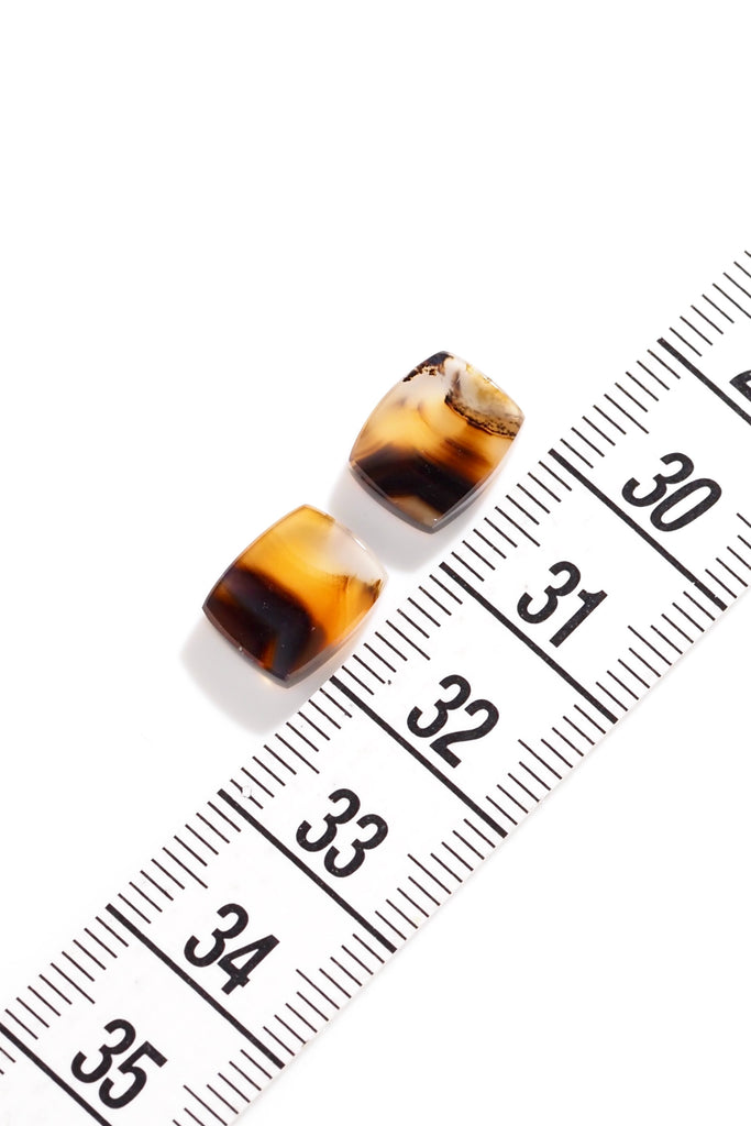 モンタナアゲート・レクタングルカット	①2.57ct・｜②2.69ct・10.5*8.5mm	アメリカ産