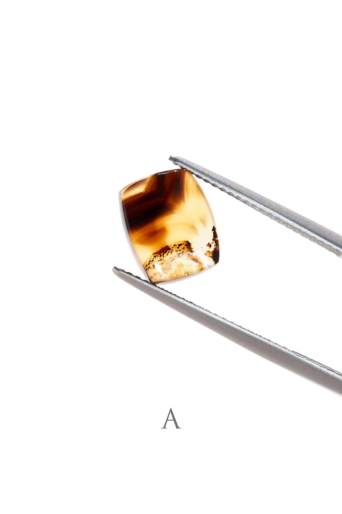 モンタナアゲート・レクタングルカット	①2.57ct・｜②2.69ct・10.5*8.5mm	アメリカ産