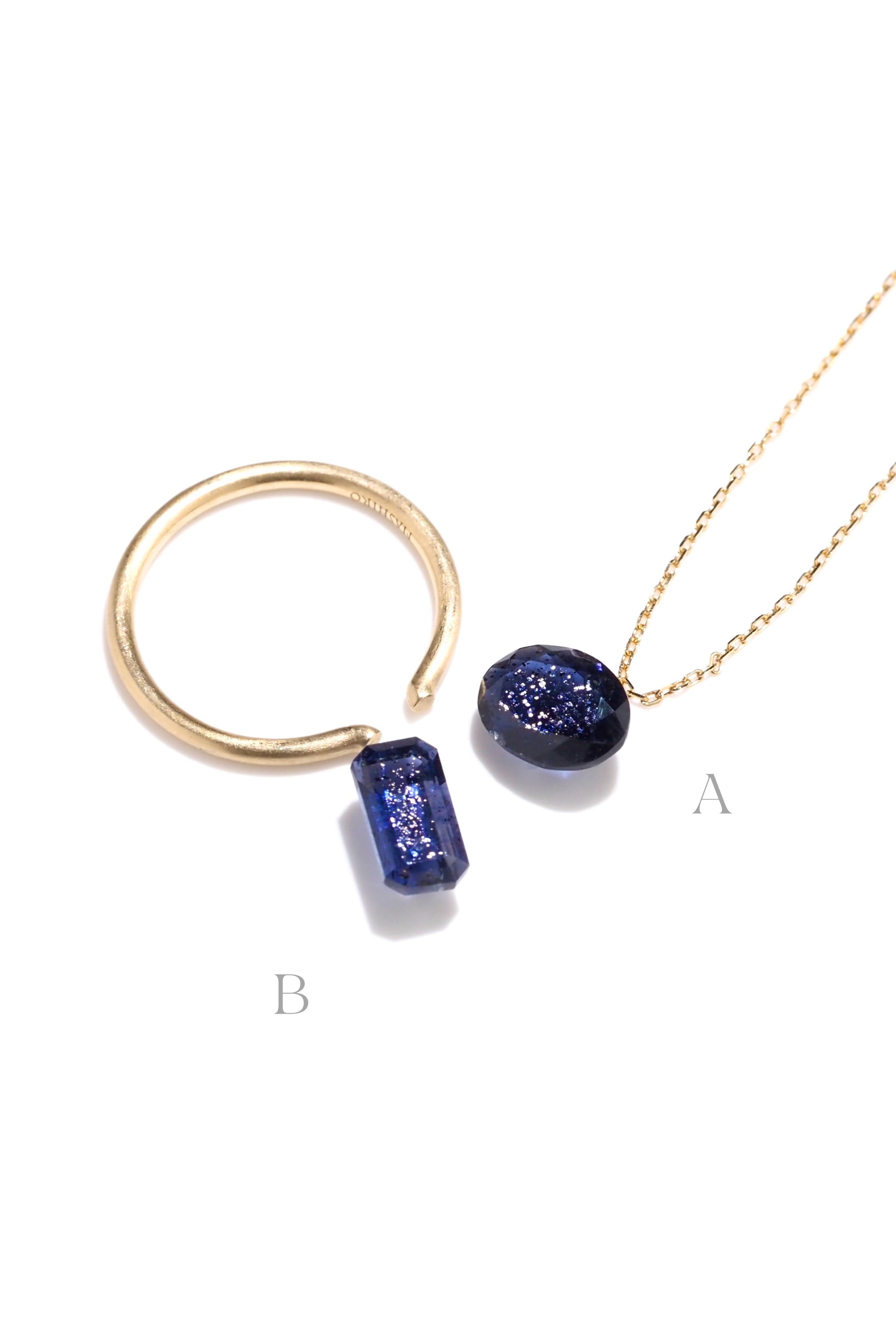 アイオライトとアルーシャサンストーンパーム♡握り石♡ギラギラ♡No