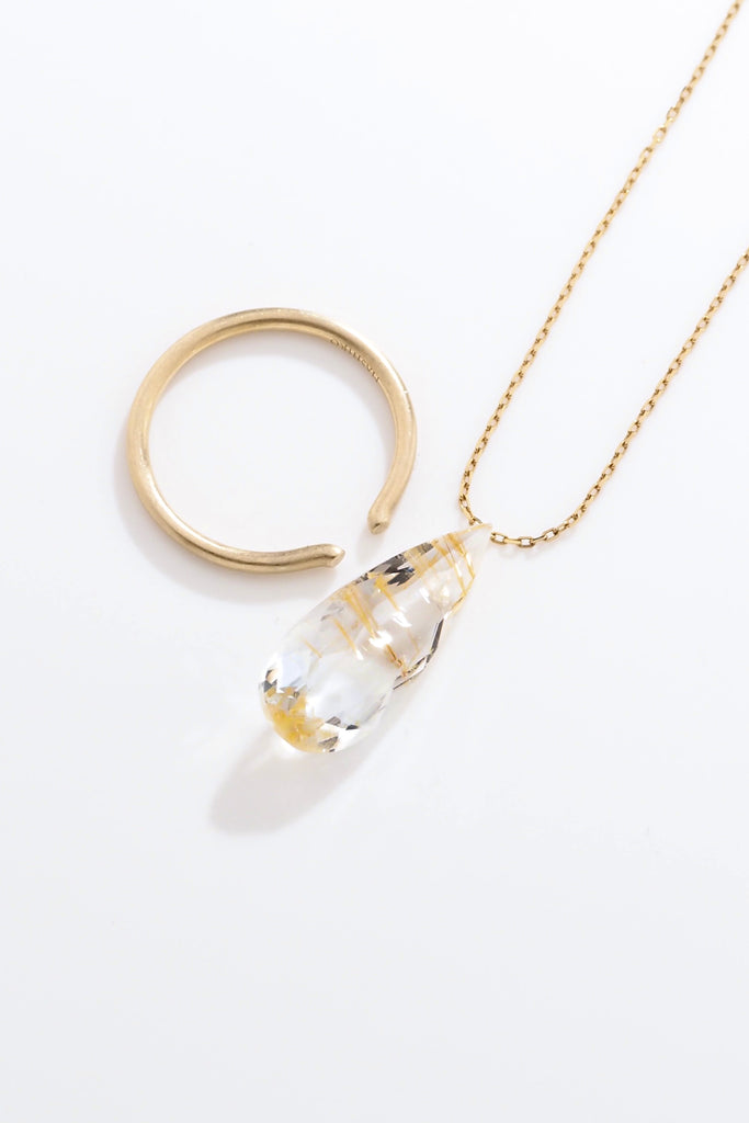 ジュエリースタジオMASHIROの宝石（ルース）販売。ブラジル産のチューブイントパーズ（ニードルイントパーズ）、ペアシェイプカット6カラット