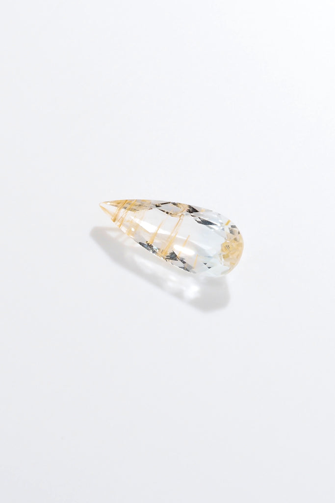 ジュエリースタジオMASHIROの宝石（ルース）販売。ブラジル産のチューブイントパーズ（ニードルイントパーズ）、ペアシェイプカット6カラット