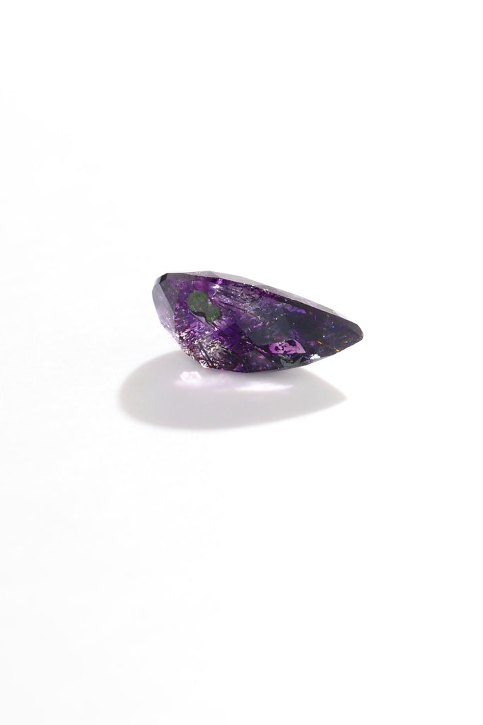 パイライトインアメジストエレスチャル・ペアシェイプカット・ナイジェリア産