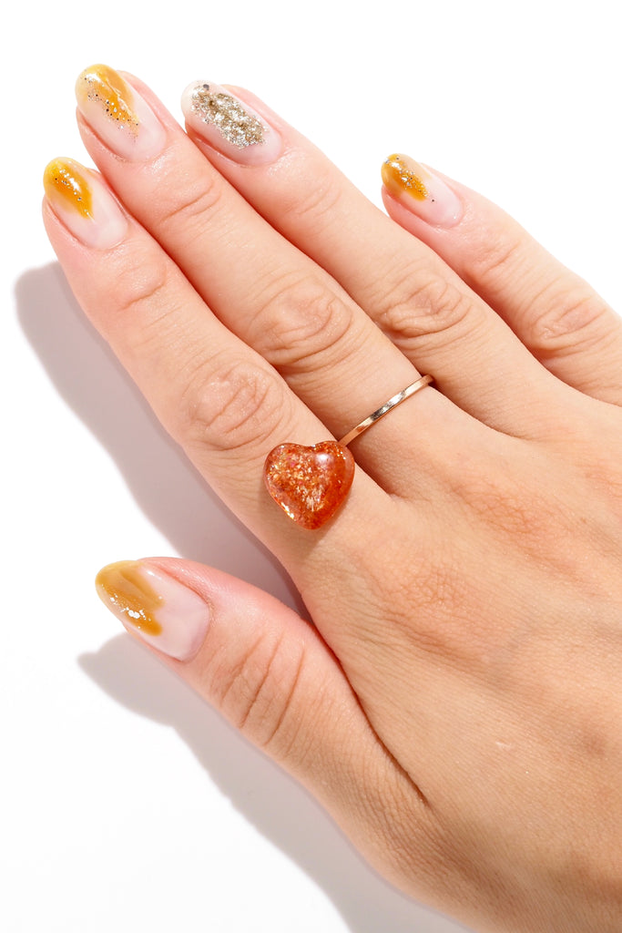 ジュエリースタジオMASHIROのルース（宝石）販売ページ。イリュージョンサンストーン・タンザニア産・ハートシェイプ・6カラット