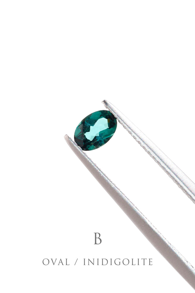 ①インディゴライトトルマリン・オーバル・0.414ct・5.9*4.1mm・コンゴ産