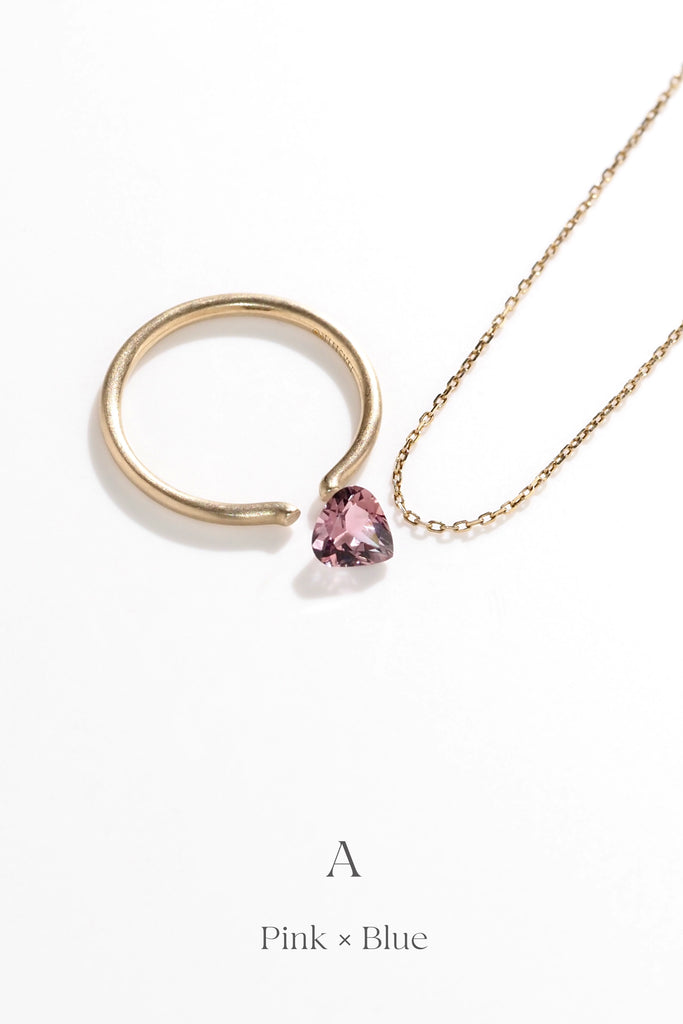 マロンカットのバイカラートルマリン・ピンク*ライトブルー・アフガニスタン産