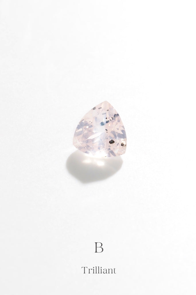 ドットインローズクォーツ・トリリアントカット・ブラジル産