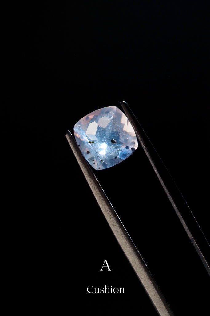 ドットインローズクォーツ・クッションカット・ブラジル産