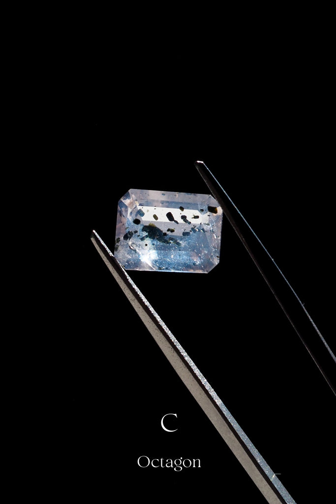 ドットインローズクォーツ・オクタゴンカット・ブラジル産