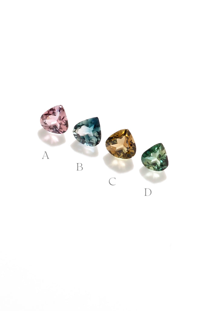 マロンカットのバイカラートルマリン・ピンク*ライトブルー・ブルー*ライトブルー・キャラメル*ブラウン・フォレストグリーン*ライトグリーン ・アフガニスタン産