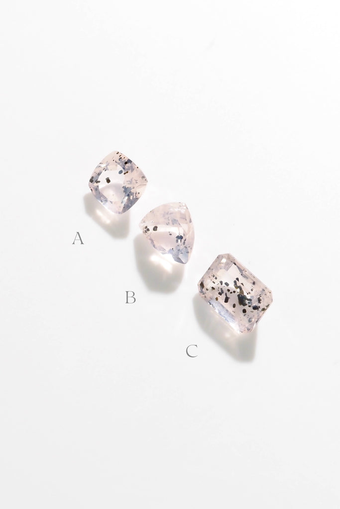 ドットインローズクォーツ・クッション・トリリアント・オクタゴンカット・ブラジル産