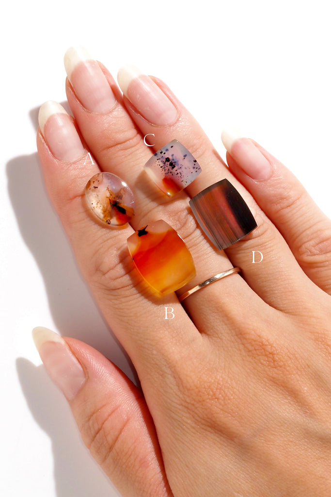 モンタナアゲート・オーバルプレート・クッションプレート・アメリカモンタナ州産・4種類