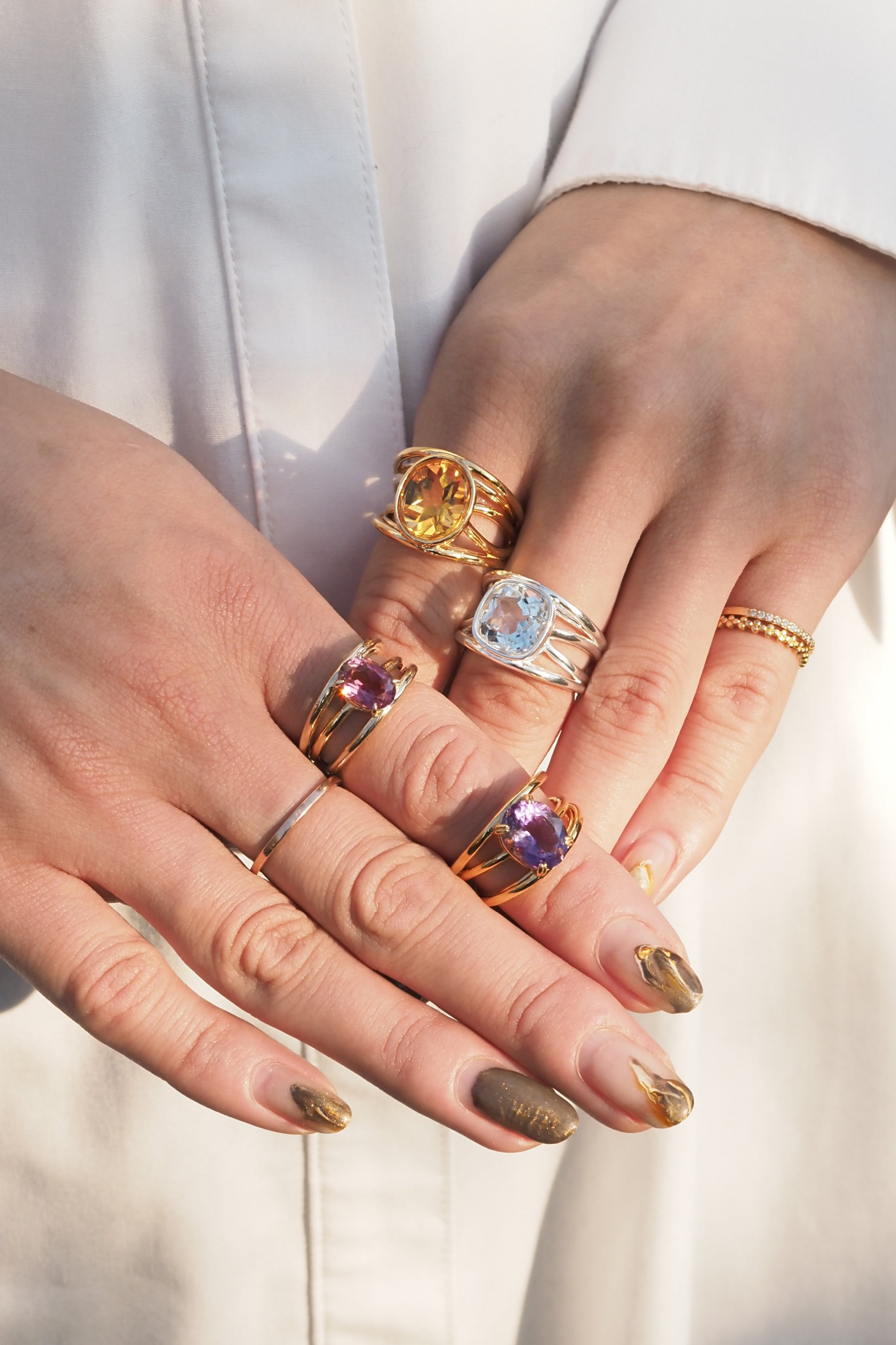 紫タイプ 魔術アロマリングorスカーフリング✨ RI015 インフィニティウィーブリング・爪留 / 覆輪留｜リング（指輪