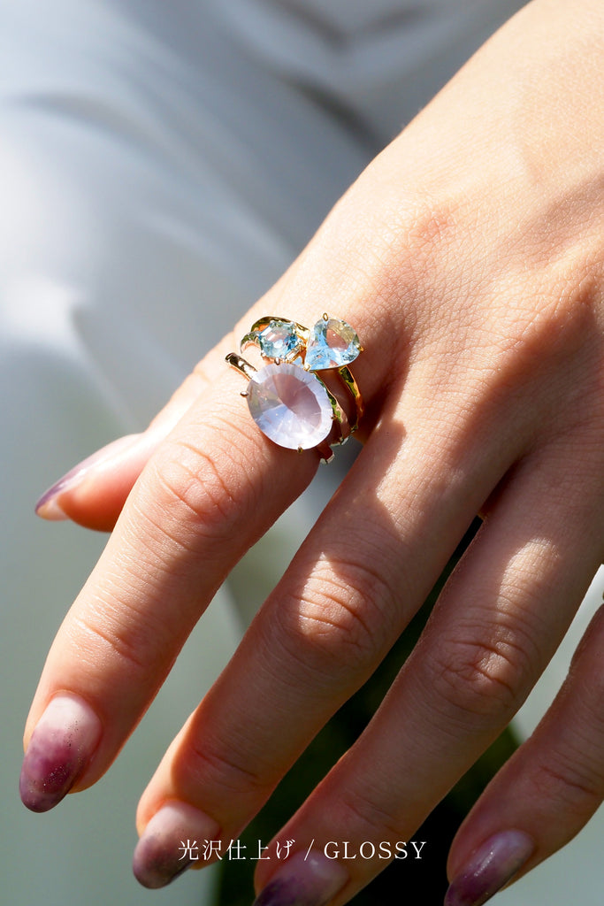 ジュエリースタジオMASHIRO、宝石からのオーダーメイドジュエリーデザイン＆リフォーム（リメイク）セミオーダーデザインより、槌目加工リング（指輪）。お持ち込みルースやジュエリー、宝石から世界に１つのカラーストーンジュエリーを仕立てます。