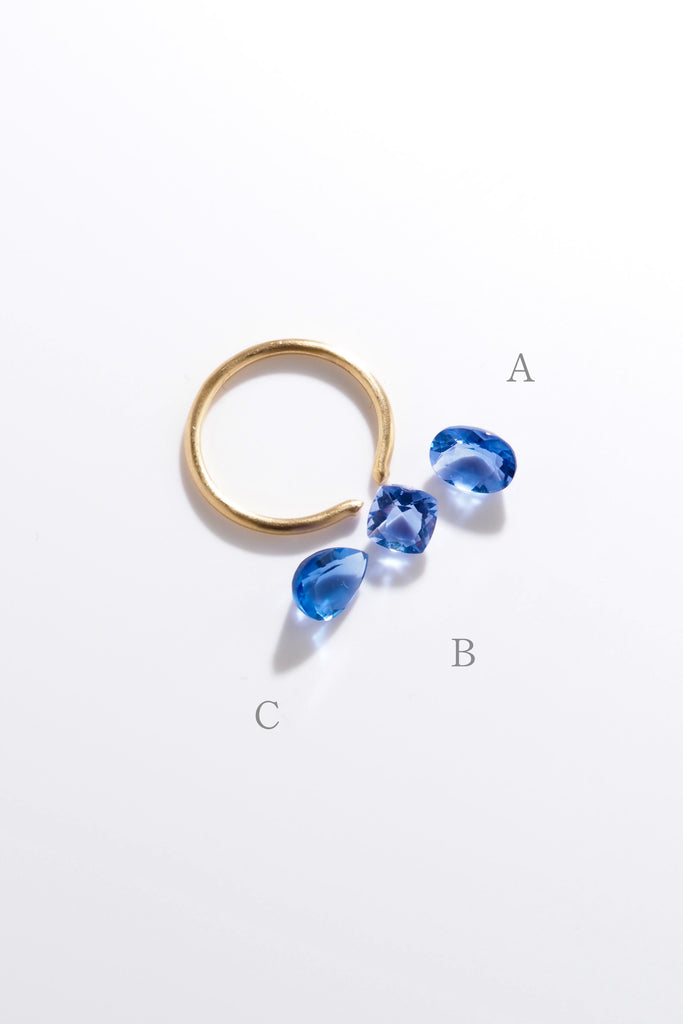 ジュエリースタジオMASHIROの眠れる宝石シェア販売。ブルーフローライト・オーバル・クッション・ペアシェイプカット