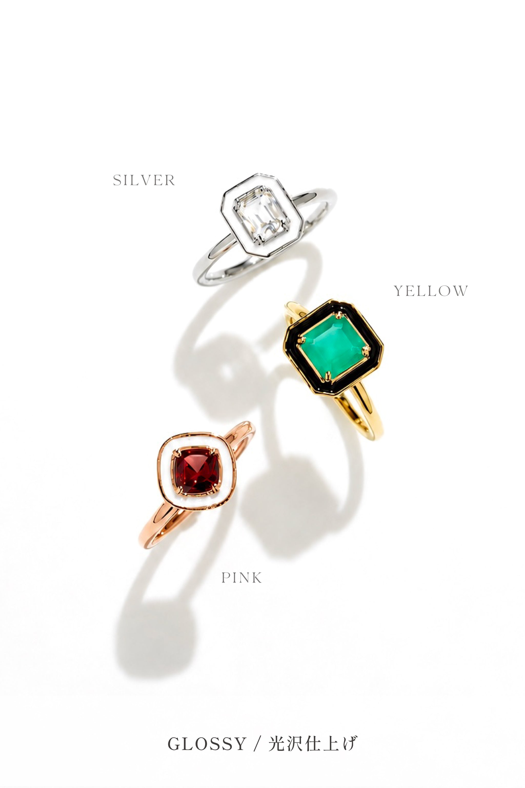 週末のみ lui jewelry ルイジュエリー smooth ring 11号 RI021 エナメル取巻きポットリング（セミオーダーお仕立て）｜リング
