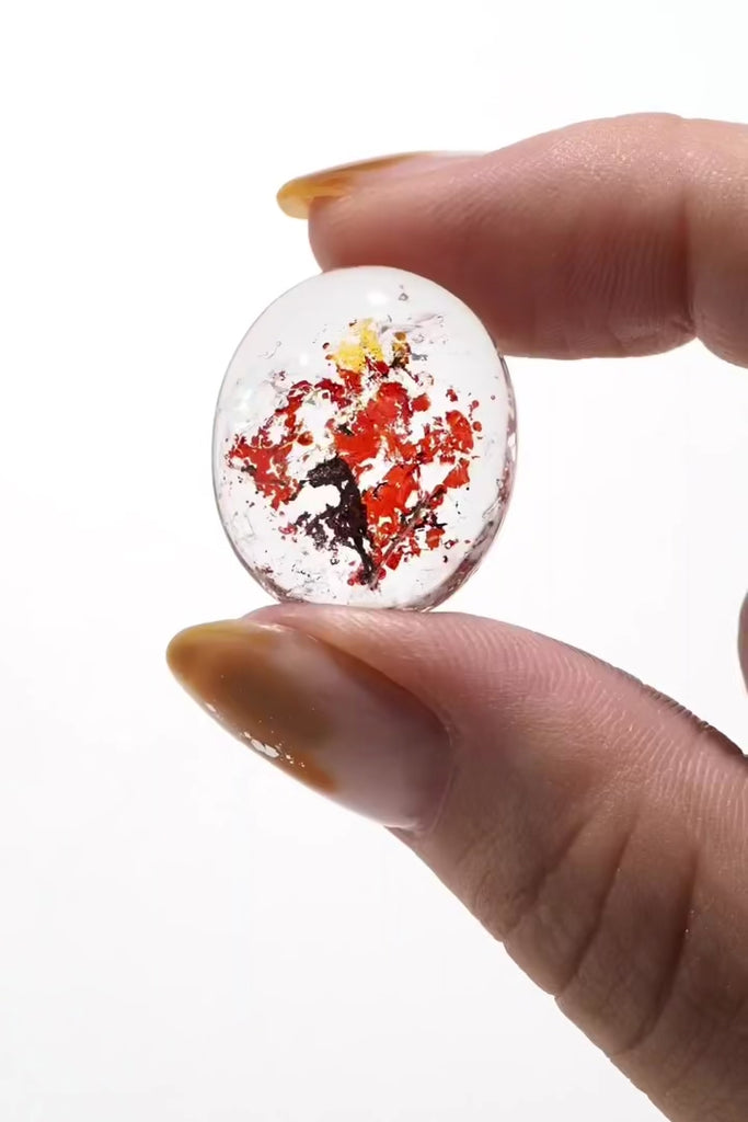 ジュエリースタジオMASHIROのルース（宝石）販売ページ。オーロラクォーツ（ライモナイトインクォーツ）オーバルカボションカット20カラットオーバーの個体。ブラジル産。