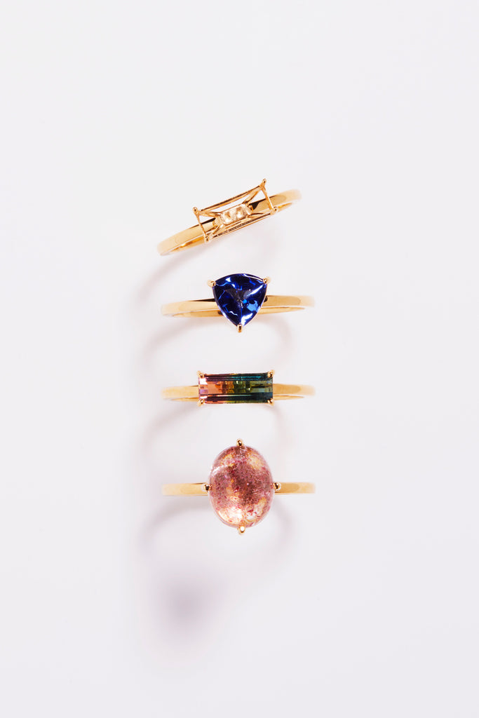 MASHIRO 爪留シンプルなデザインのリング（指輪）の4つ集合体写真