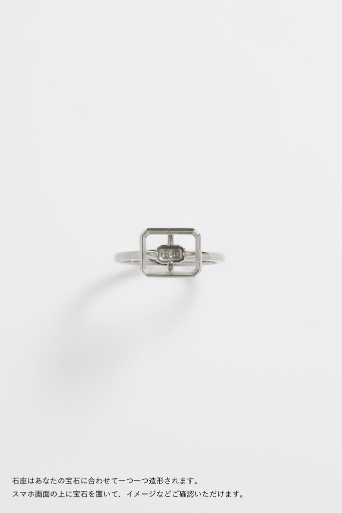 MASHIRO 覆輪留シンプルなデザインのリング（指輪）の空枠シルバーの写真