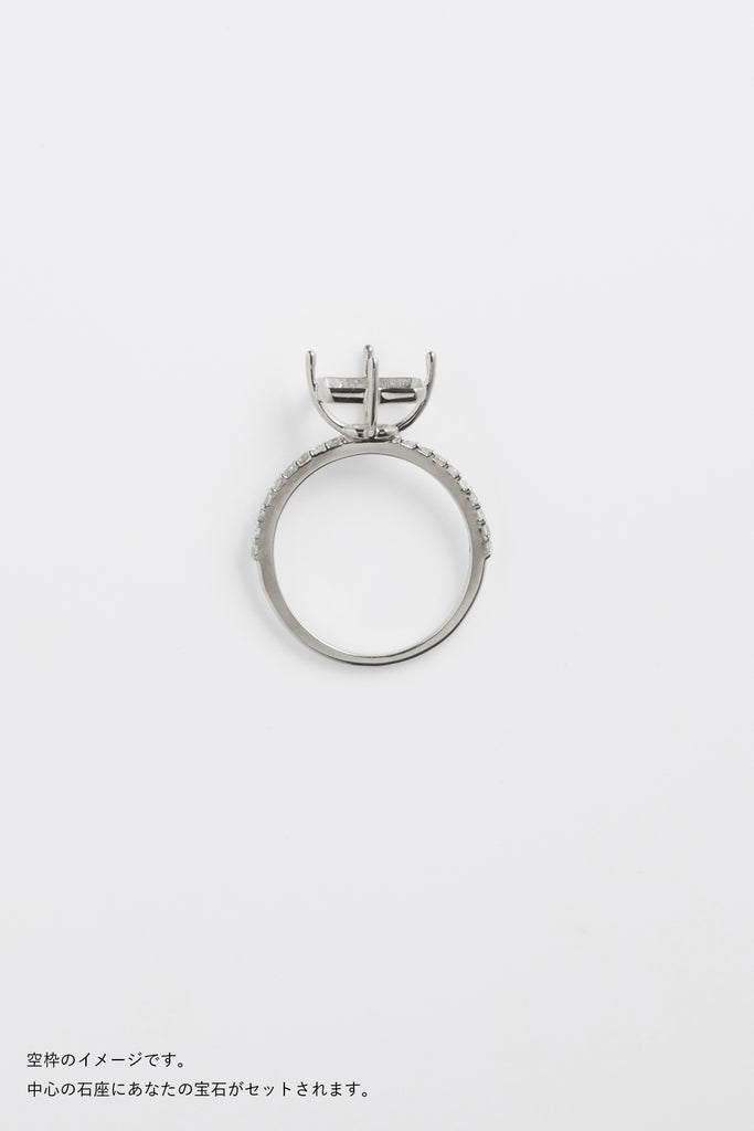 MASHIRO 爪留のハーフエタニティリング（指輪）の空枠イシルバーの写真