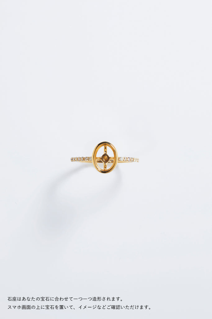 MASHIRO 覆輪留シンプルなデザインのリング（指輪）の空枠イエローゴールドの写真