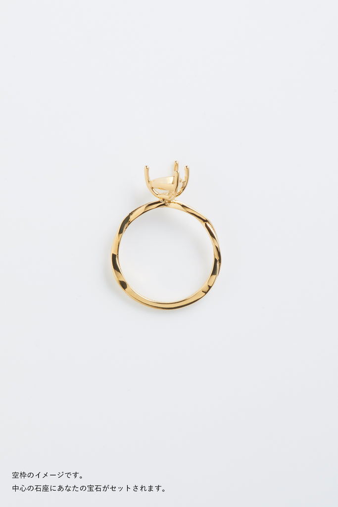MASHIRO 爪留アイビーデザインのリング（指輪）の空枠イエローゴールドの写真