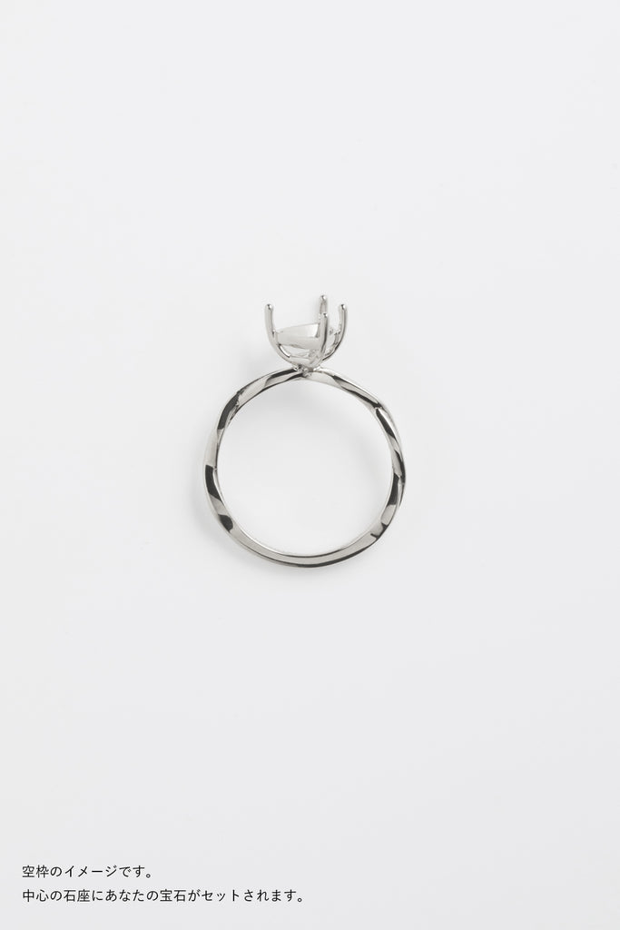 MASHIRO 爪留アイビーデザインのリング（指輪）の空枠シルバーの写真
